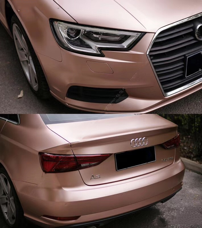 优雅又暴力玫瑰金色的奥迪a3果真与众不同