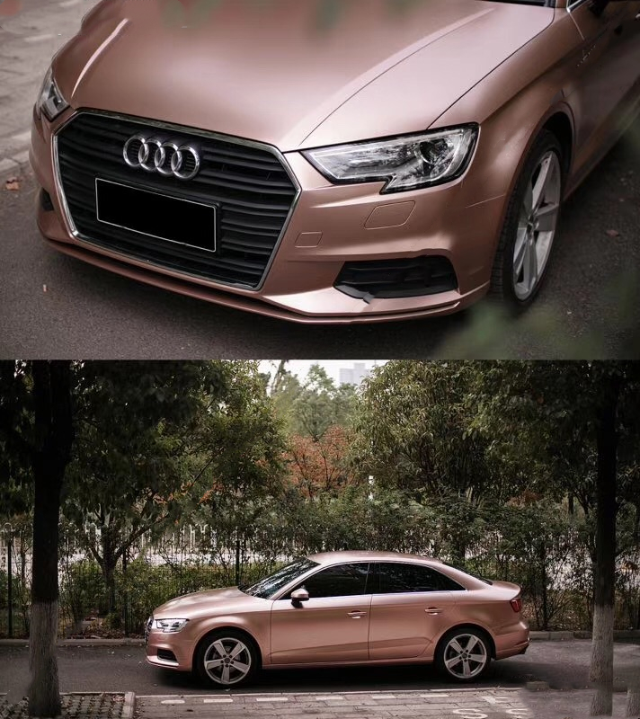 优雅又暴力玫瑰金色的奥迪a3果真与众不同