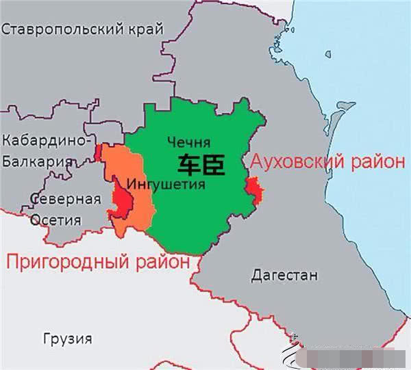 车臣地理位置图图片