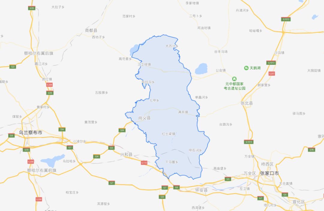 尚义县各乡镇地图图片