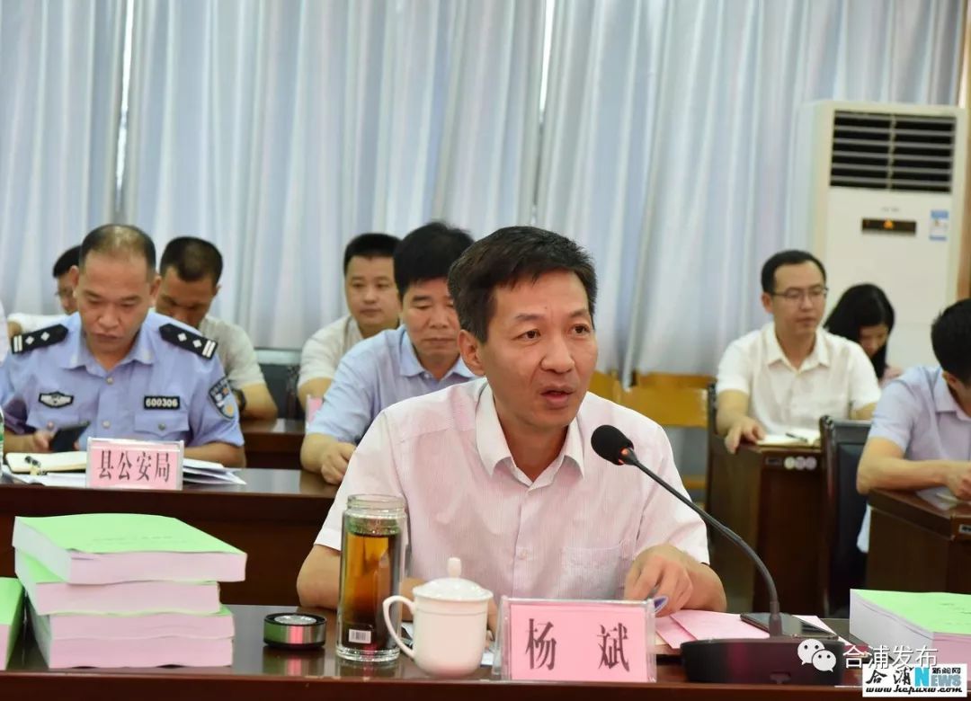 合浦县委书记杨斌作讲话.