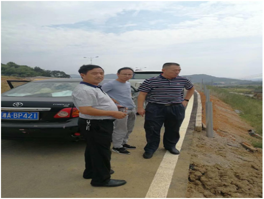岳宁大道雨肖互通顺接安全检查(波形护栏未安装)