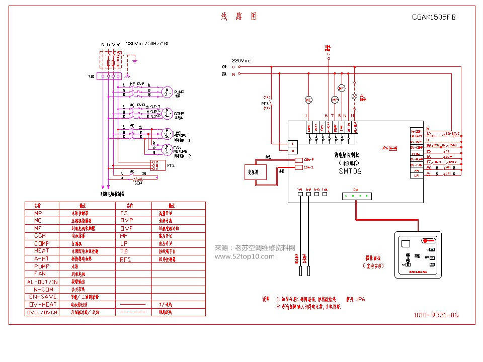 特灵中央空调冷水机全系列电器原理图