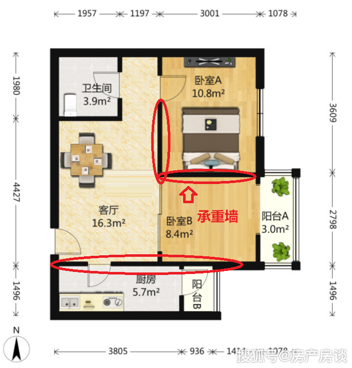 a.通过图纸判断:分辨承重墙最好的方法是看建筑图纸,承重墙会有标注.