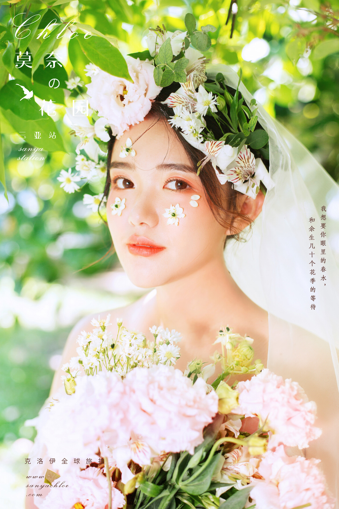 花的嫁纱的公主一场盛大的聚会即将来临雪山积蓄着今年的白雪格桑花开