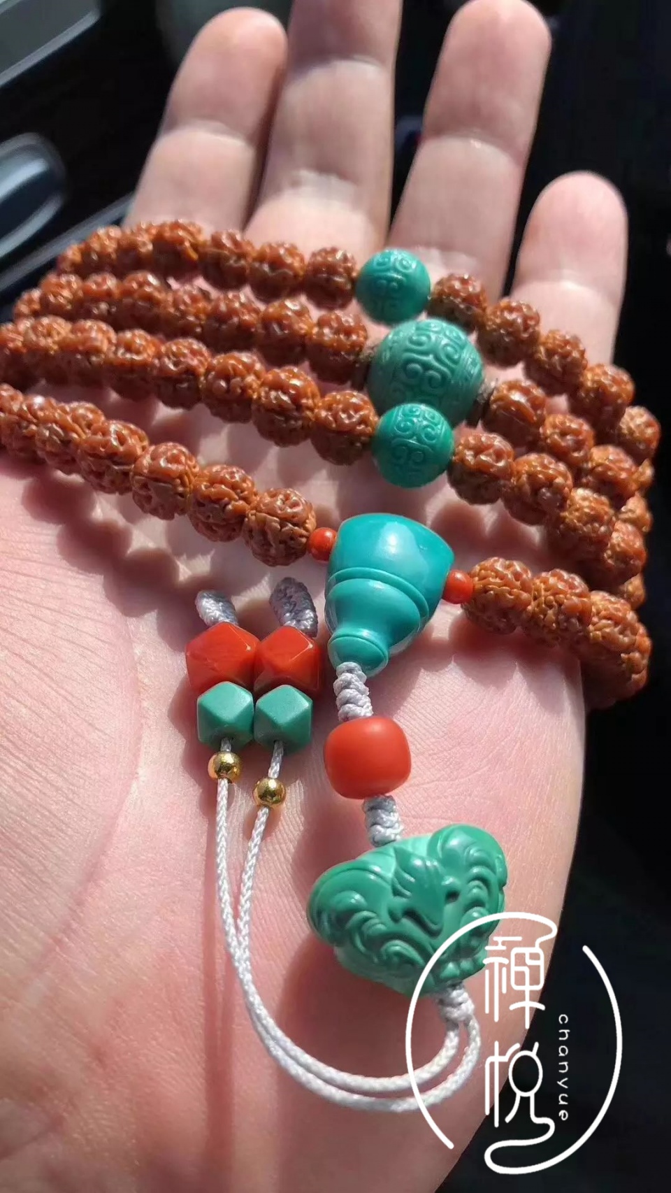 禅悦绿松石三通佛头在配串中起到什么作用