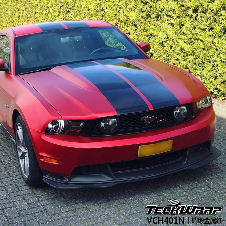 野马跃动的激情,teckwrap秃鹰汽车车身改色贴进口膜,vch401n绸缎红