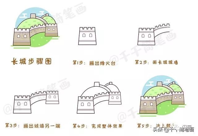 簡筆畫風景建築素材大全