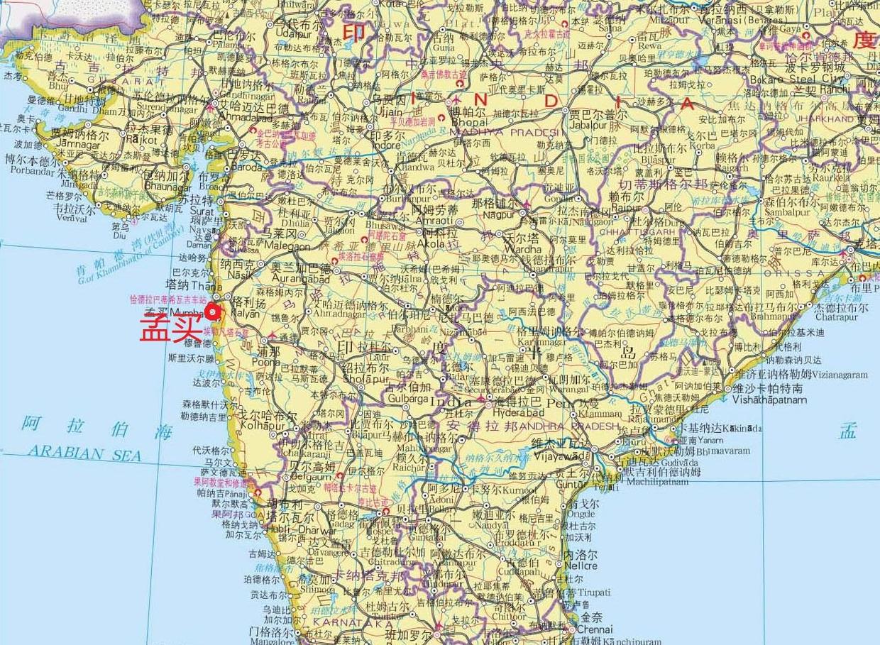 孟买地图高清版大地图图片