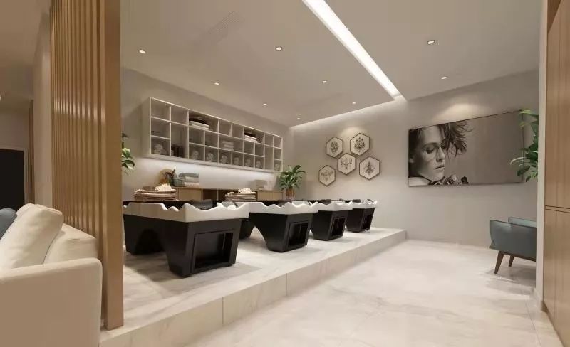 你只需躺着享受就好伴随着轻音乐和淡淡的香味检测区,理疗区,洗头区