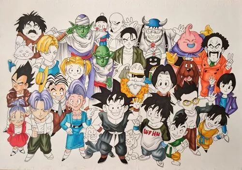 马克笔教程动漫龙珠全家福