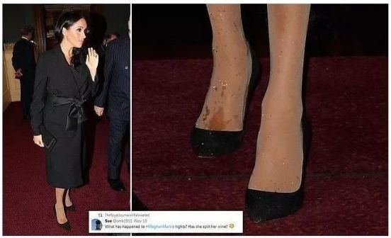 就连英国的梅根王妃也逃不开这种尴尬:丝袜被水打湿,打扮再精致也逃不