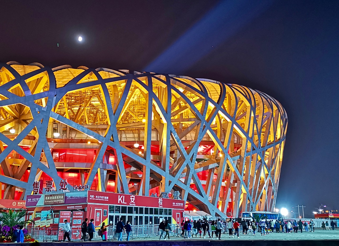 奥林匹克公园鸟巢水立方彩车阵,国庆长假这里最美