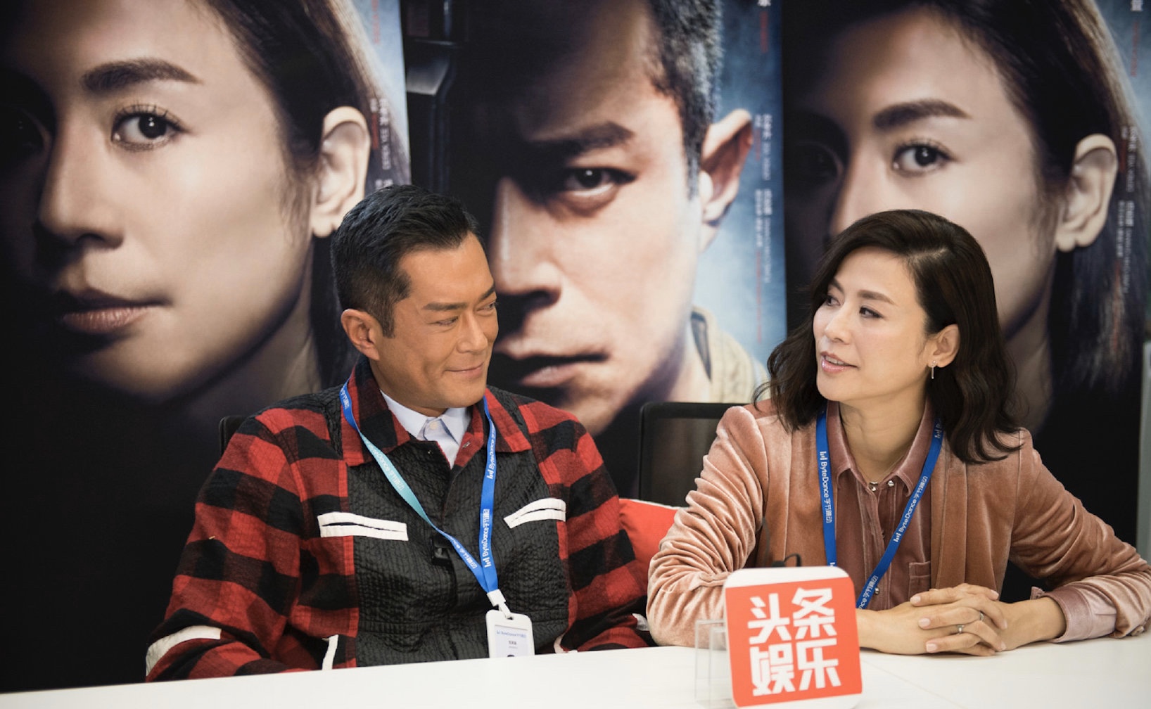 原创古天乐为宣萱庆生,49岁宣萱西装配阔腿裤好气质,郎才女貌太般配