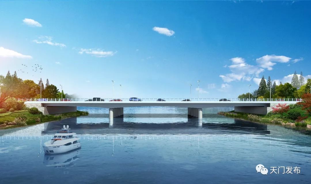 天门义河桥预计2021年完工总投资超4000万元双向四车道