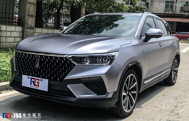 奔腾t77车身改色电光碳灰rg瑞集改色膜福建泉州加盟店出品