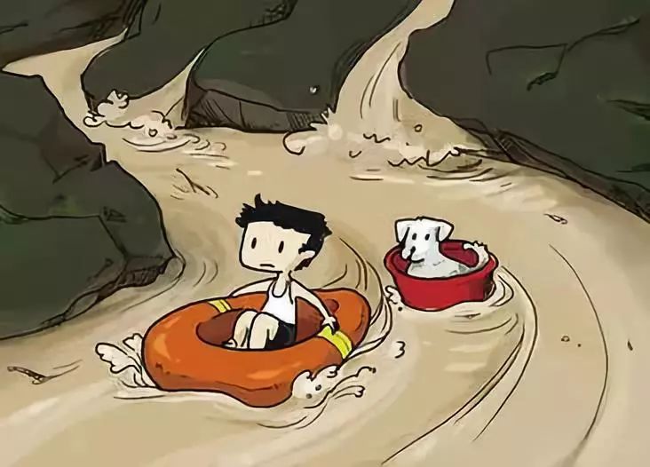 突然河流暴涨,河道无法承担突然增多的水,于是多余的水就会决堤而出