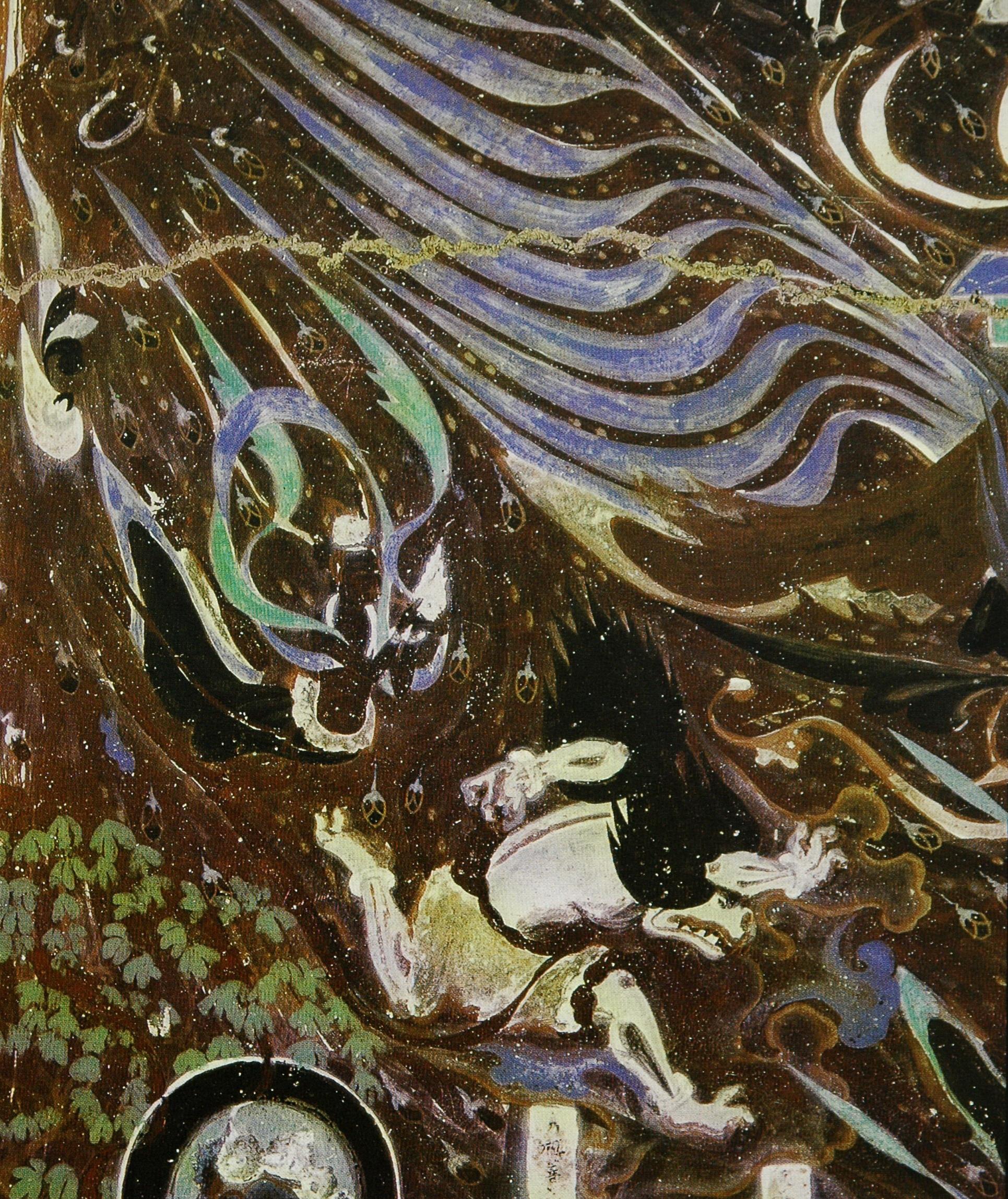 原创敦煌石窟隋419窟1四壁绘塑环窟飞天神仙浩荡出行高清大图