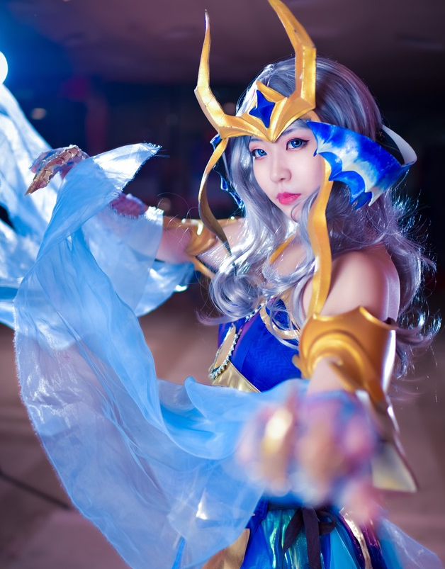 王者荣耀:武则天海洋之心cos,这个皮肤真不错