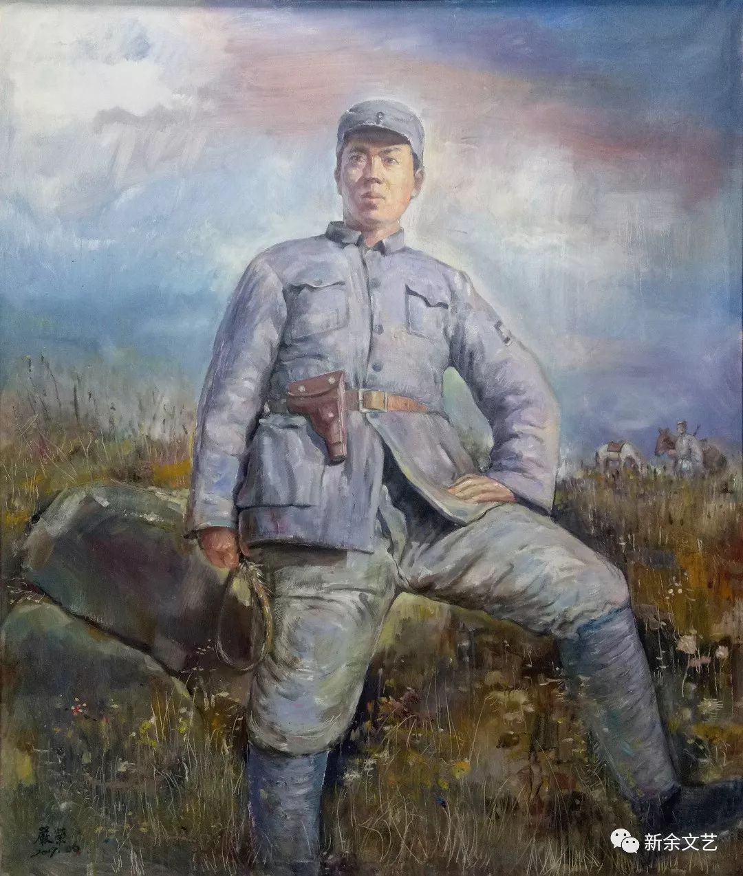 贺盛桂将军——严 荣 油画贺振新将军——董旭明 油画第二阶段完成