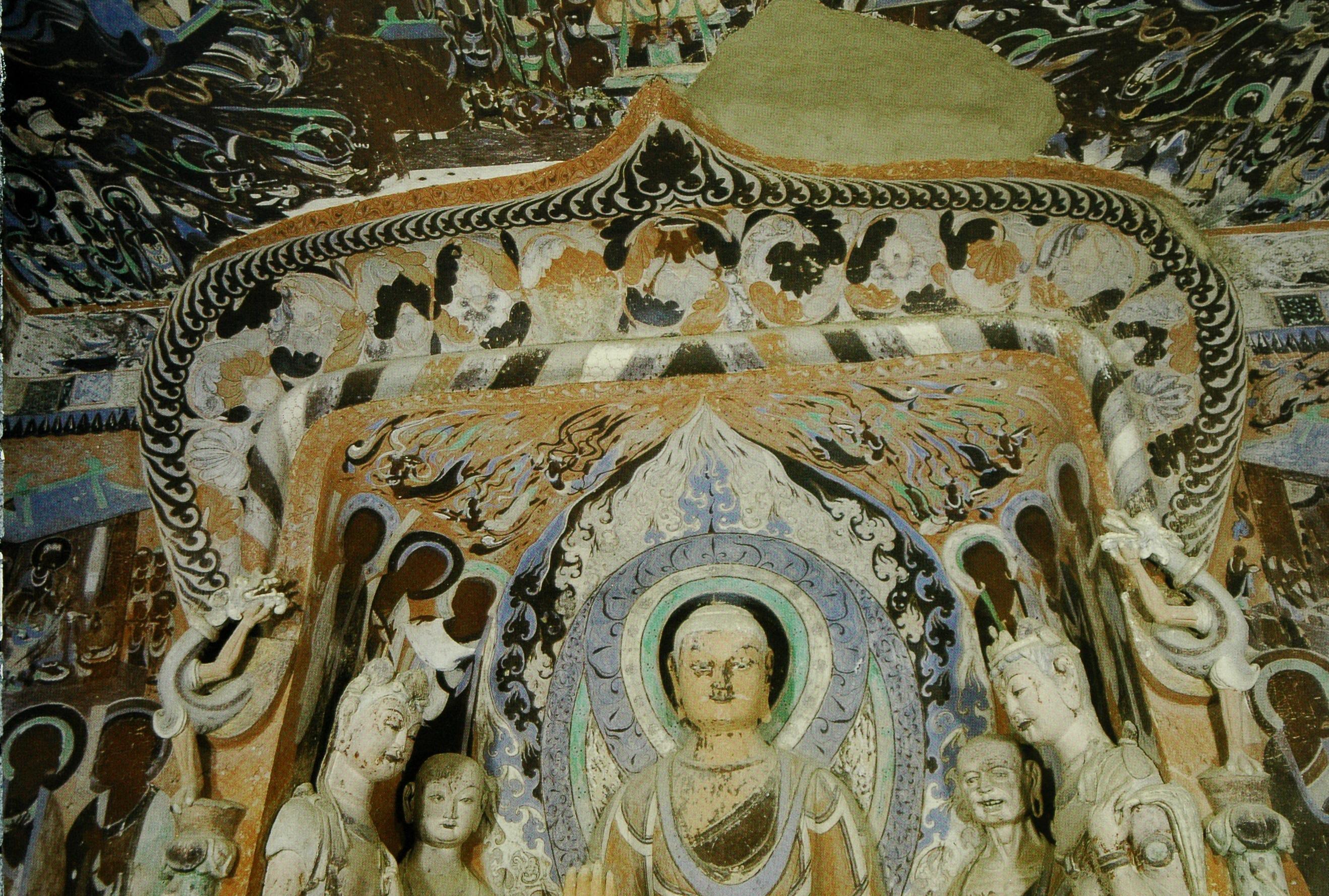 【敦煌石窟】隋-419窟【1】四壁绘塑,环窟飞天,神仙浩荡出行【高清大