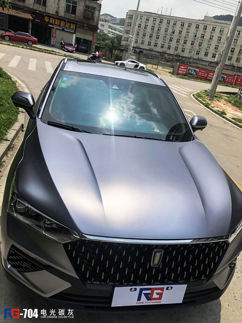 奔腾t77车身改色电光碳灰rg瑞集改色膜福建泉州加盟店出品