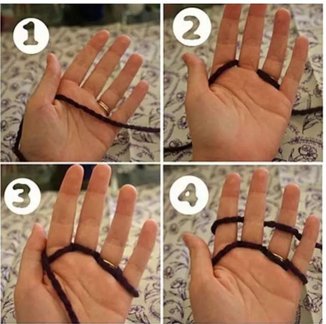 用手指就可以编织出的彩虹围巾