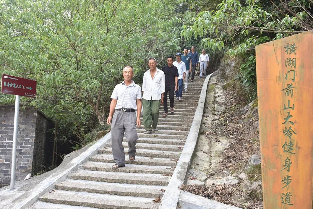 据了解,横湖村近几年陆续修缮的登山健身步道共有三条,长约8公里,第一