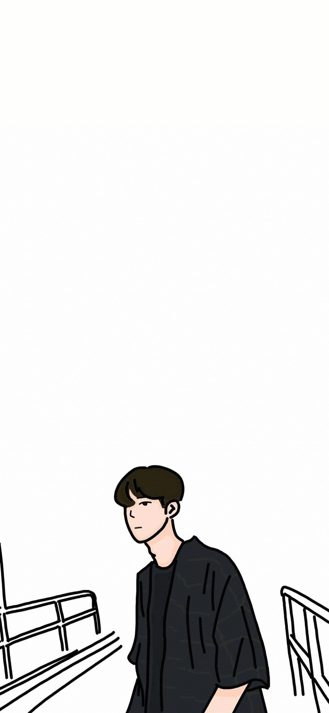 男生壁纸全尺寸简笔白底