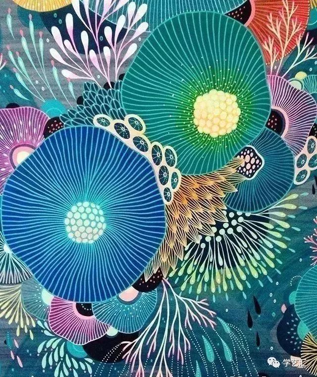 海葵线描画图片
