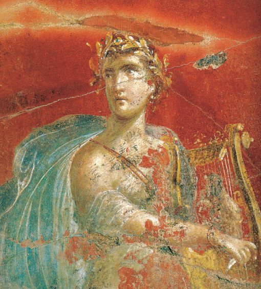 城外的一座建筑内的豪华餐厅的绘画,被认为画的是打扮成阿波罗的尼禄