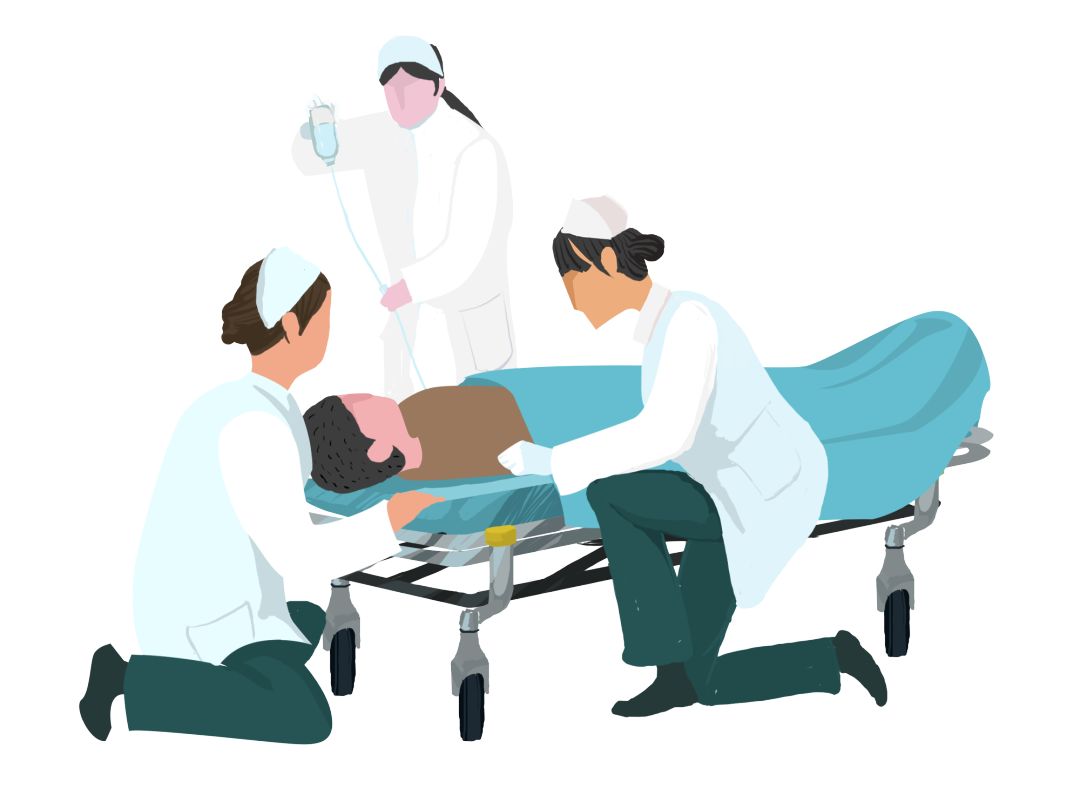 医护人员立即赶往救治老人,护士长白严峰也第一时间到达现场协助抢救