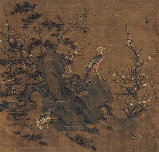 北宋古画桃竹锦鸡图的微观解读