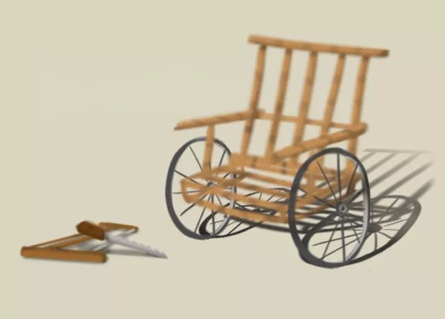 从此相伴一把手工打造的竹制轮椅四处求医无果后胸部以下失去知觉让她