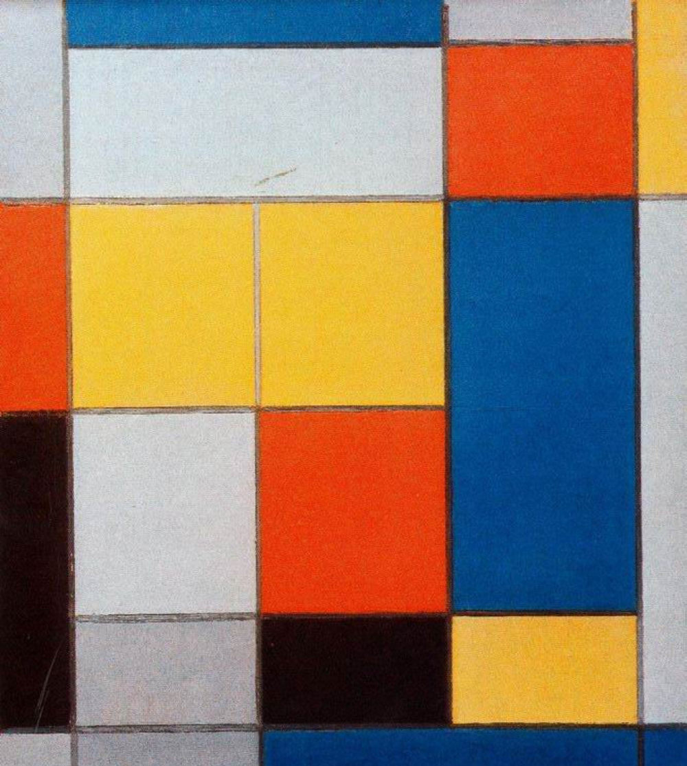 艺乎丨几何派先驱艺术家蒙德里安格子画