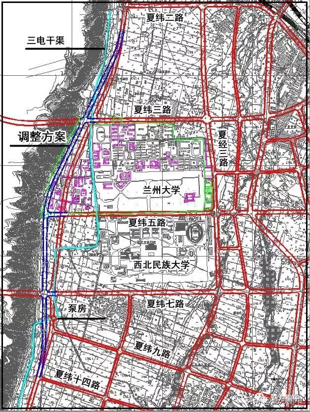 《榆中县城市总体规划(2014-2030)》纬十三路(南河北路)局部线形修改