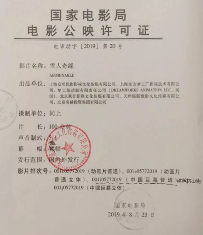 若有已经确定的主创人员名单,制片单位资金证明,电影摄制备案回执单