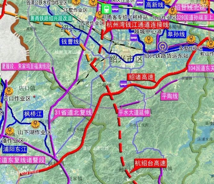 杭紹臺高速公路(紹興金華段)預計2021年建成通車.