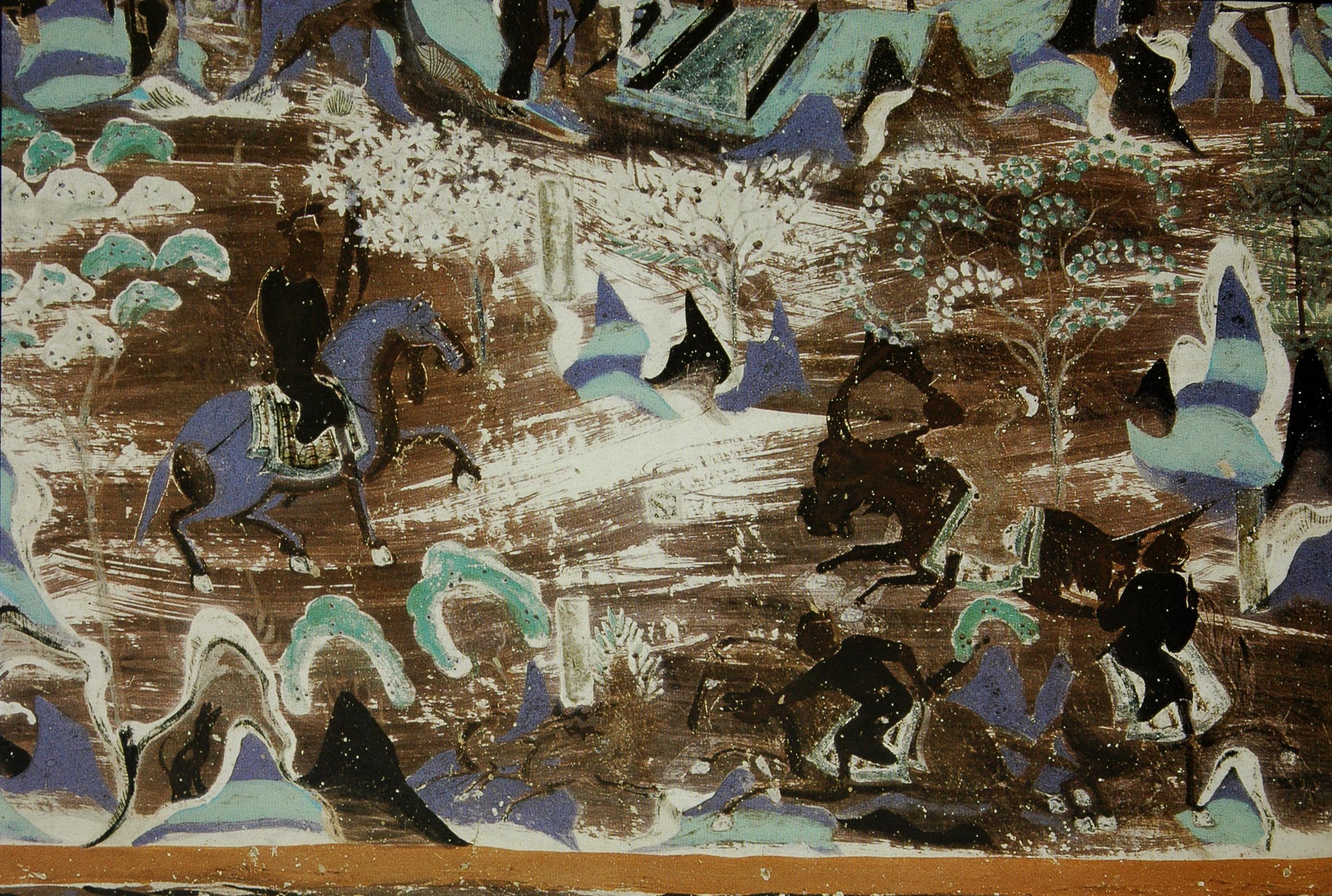 【敦煌石窟】隋-419窟【2】窟顶长幅画:须达孥太子本生,法华经【高清