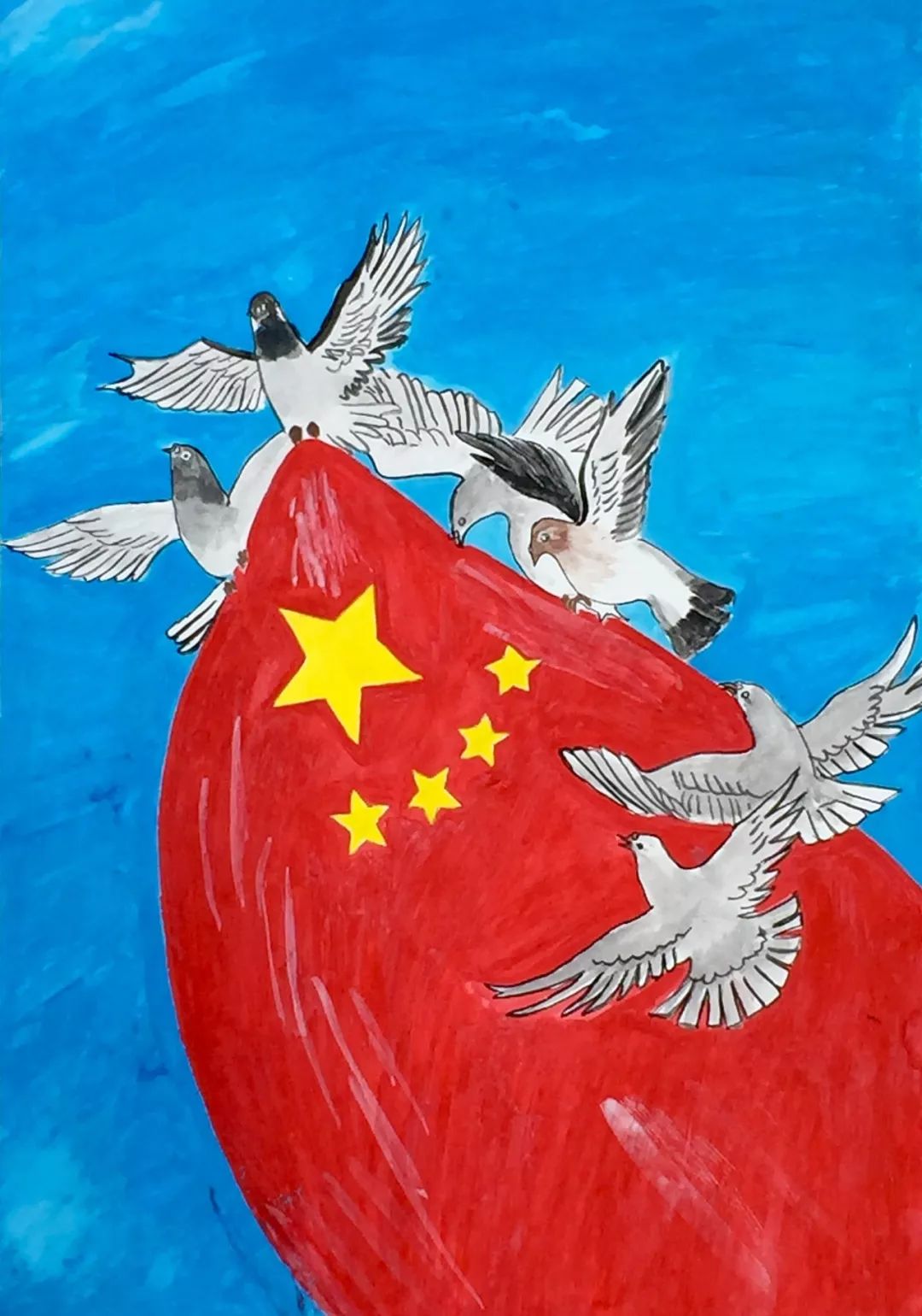 彩笔挥洒迎国庆红色诵读赞伟绩