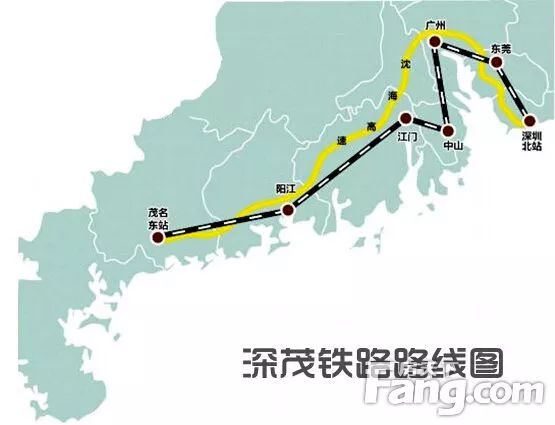 报告书称,深茂铁路深圳至江门段线路正线从规划深圳枢纽西丽站引出,经