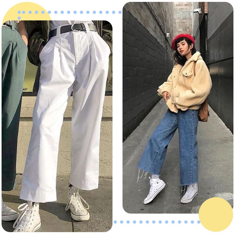 阔腿裤 帆布鞋,谁穿谁时髦.
