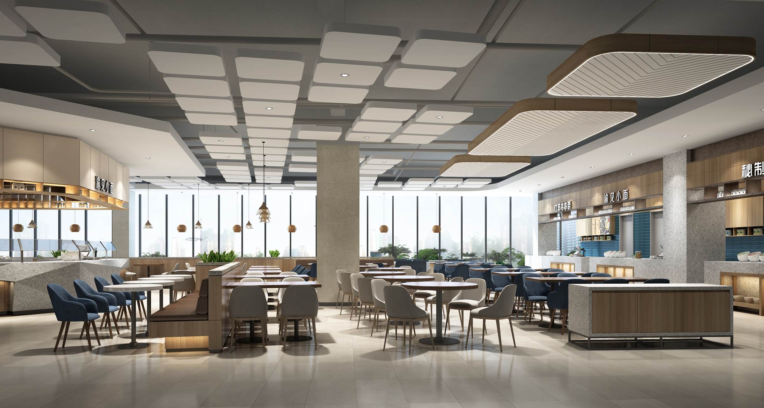 简约科技高效成都医学城三医创新中心三期综合配套员工餐厅