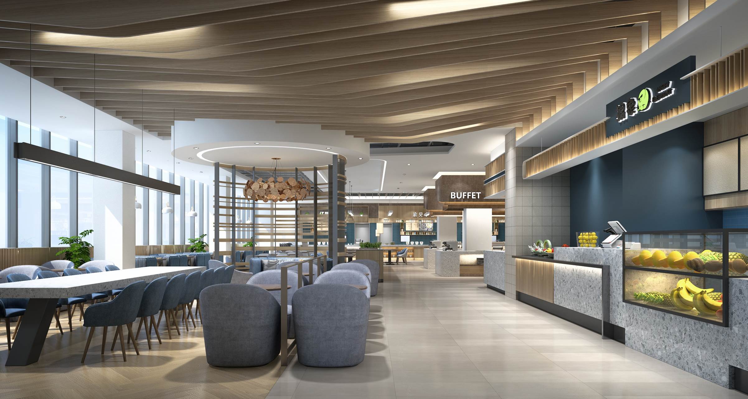 简约科技高效成都医学城三医创新中心三期综合配套员工餐厅