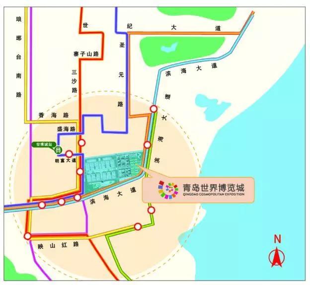 珠山路-青岛世界博览城专线,两河路-青岛世界博览城专线,盛海路地铁站