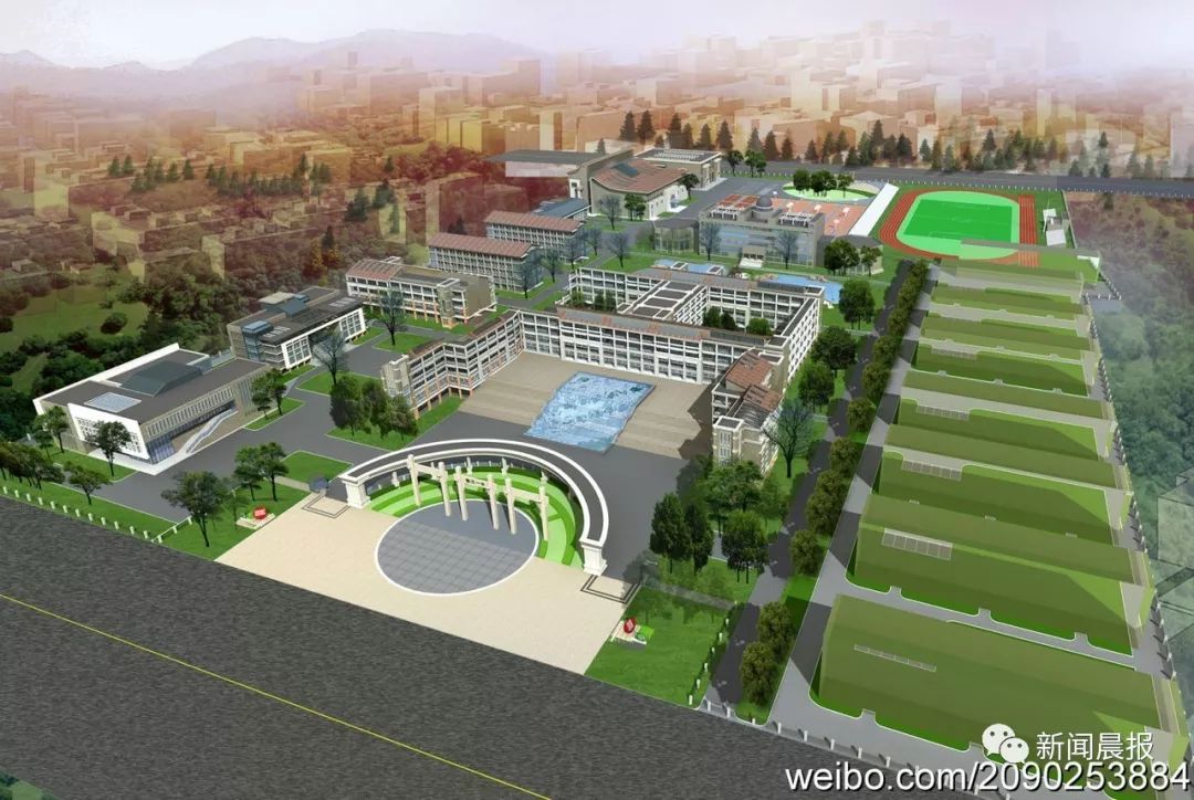 先来看一眼现实中的榆次一中他最终建好了榆次一中原型.