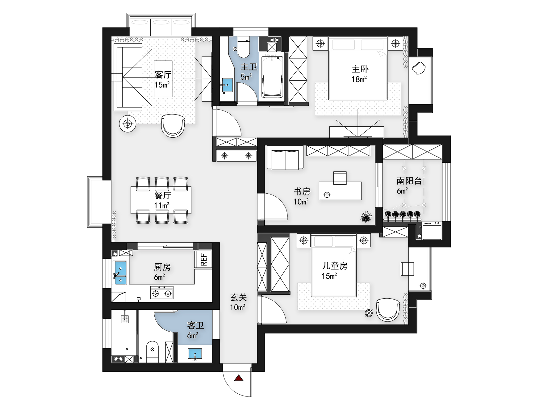 成都美式风格装修效果图 给人一种很饱满很幸福的感觉