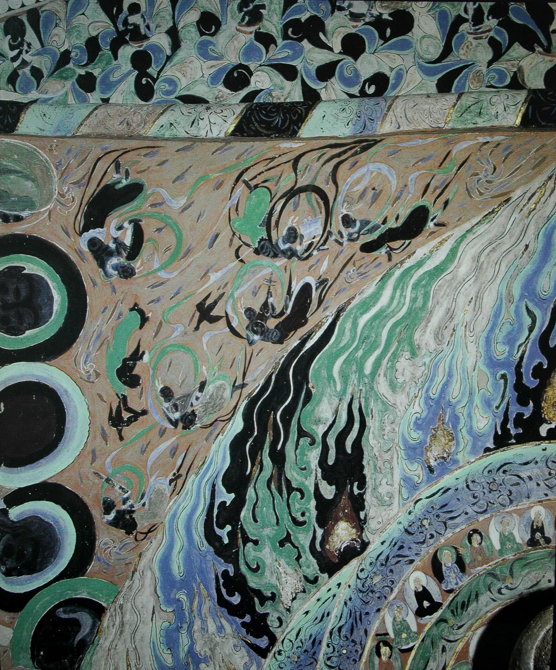 原创敦煌石窟隋420窟1三龛殿堂窟绘塑结合内容精彩高清大图