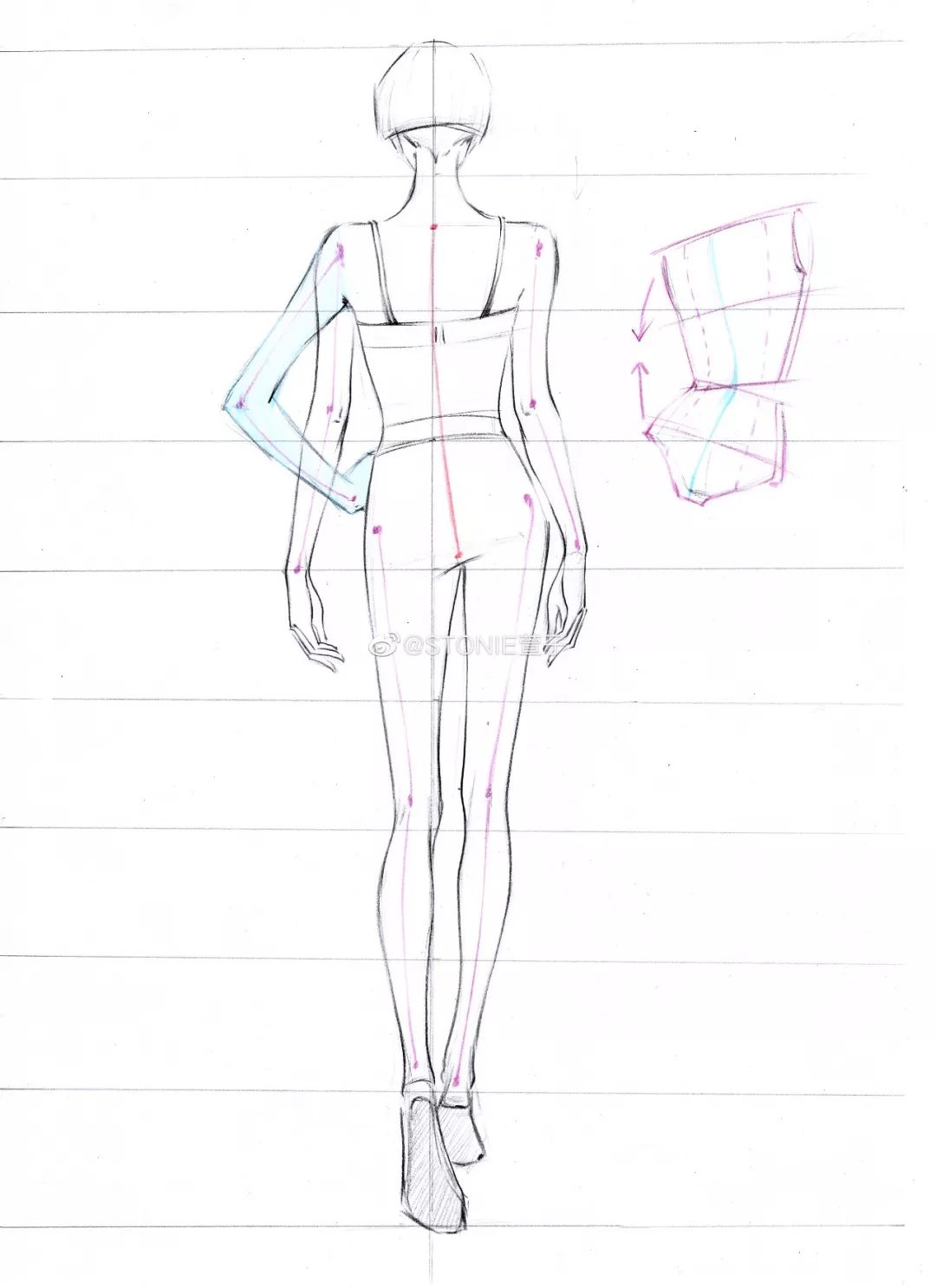 手绘| 服装画人体动态