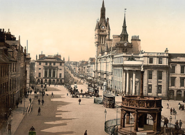 照片拍摄于英国维多利亚时代,画面中为伦敦邓弗里斯大道,邓弗里斯地区